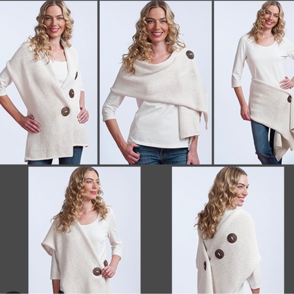 NWT Pure Handknit Made in Canada Crochet Passionate Wrap Shawl Scarf 100% Cotton - Picture 2 of 13